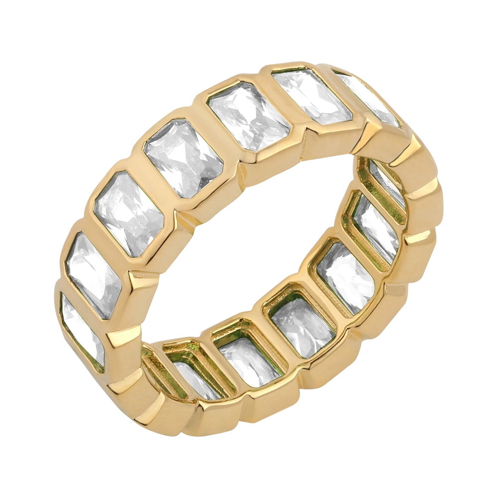 R02802 Кольцо из стерлингового серебра 925 пробы с фианитами