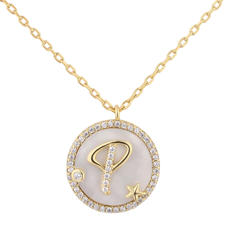 Колье из серебра 925 пробы с перламутровой подвеской