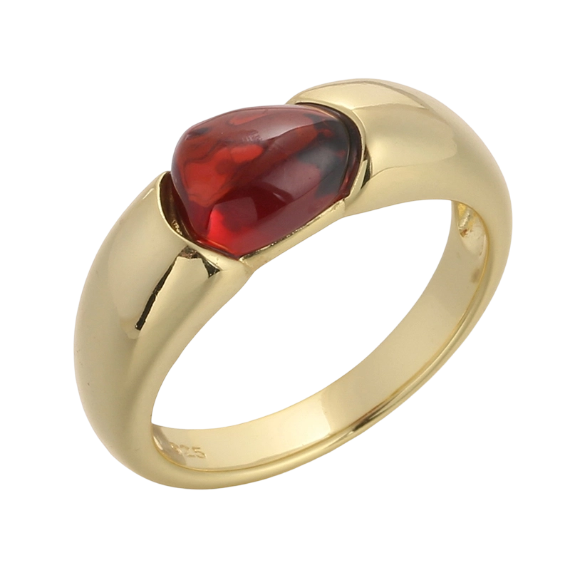 R04182A Кольцо из стерлингового серебра 925 пробы с гранатом