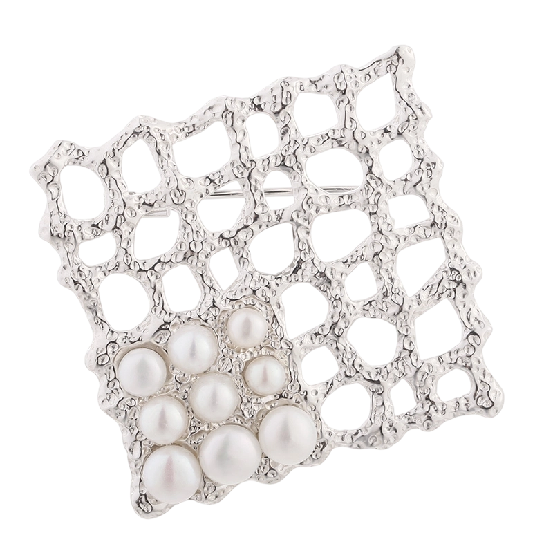 C00499 Брошь из стерлингового серебра 925 пробы с жемчугом