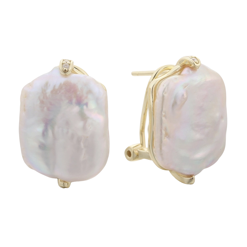 PLE07831 Серьги из стерлингового серебра 925 пробы с барочным жемчугом